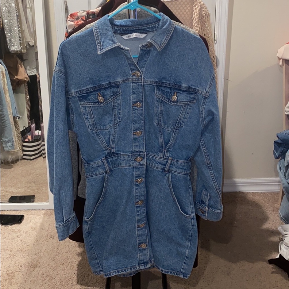 Zara denim short dress Brand New size large